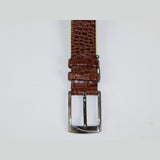 Men Genuine Leather Belt PIERO ROSSI Turkey Soft Crocodile print 1014 Cognac - J.Valintin Men's Wear Legend - 97395