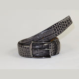 Men Genuine Leather Belt PIERO ROSSI Turkey Soft Crocodile print 1014 Gray - J.Valintin Men's Wear Legend - 97383