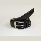 Men Genuine Leather Belt PIERO ROSSI Turkey Soft Full Grain Stitched #137 Black - J.Valintin Men's Wear Legend - 97431