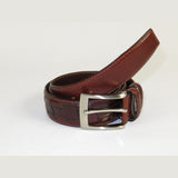 Men Genuine Leather Belt PIERO ROSSI Turkey Soft Full Grain Stitched #137 Cognac - J.Valintin Men's Wear Legend - 97437