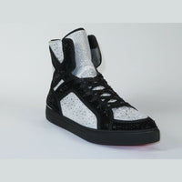 Men High Top Shoes By FIESSO AURELIO GARCIA ,Fancy Rhine stones 2402 Black White - J.Valintin Men's Wear Legend - 95005