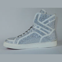 Men High Top Shoes By FIESSO AURELIO GARCIA ,Fancy Rhine stones 2402 White - J.Valintin Men's Wear Legend - 94993