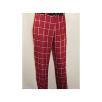 Men INSERCH premium Soft Cool Linen 2pc Walking Leisure suit 7098 Red Plaid - J.Valintin Men's Wear Legend - 100703