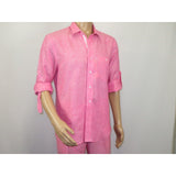 Men INSERCH premium Soft Linen Breathable 2pc Walking Leisure suit LS29116 Pink - J.Valintin Men's Wear Legend - 100689