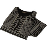 Men LAVERITA European Fashion Crew Shirt Studs Medusa 12120 Black Gray - J.Valintin Men's Wear Legend - 99878