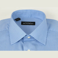 Men Mondego 100% Cotton Dress Sport shirt Regular Modern fit sn6100 Blue Stripe - J.Valintin Men's Wear Legend - 4459