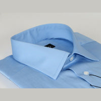 Men Mondego 100% Soft Cotton Dress Business Classic shirt B500 Blue Herringbone - J.Valintin Men's Wear Legend - 4154