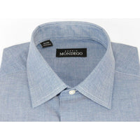 Men Mondego 100% Soft Cotton Dress Classic shirt Long Sleeves sn2200 Denim blue - J.Valintin Men's Wear Legend - 4352