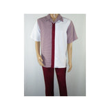 Men MONTIQUE 2pc Walking Leisure Suit Matching Set Short Sleeves 2211 Burgundy - J.Valintin Men's Wear Legend - 94730