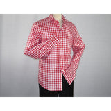 Men Oscar Banks All Cotton Shirt English Spread Collar Plaid Checker 5949 Red - J.Valintin Men's Wear Legend - 74234