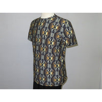 Men Oscar Banks Turkey Party T - Shirt Satin European 1168 - 07 Black Gold Fancy - J.Valintin Men's Wear Legend - 72580