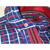 Men Oscar Banks Turkey Shirt All Egyptian Cotton Wrinkle less 5844 - 08 navy red - J.Valintin Men's Wear Legend - 72317