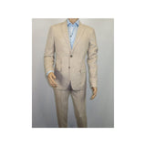 Men Premium 100% Linen Cocktail Suit by INSERCH Breathable and cool SU880 Tan - J.Valintin Men's Wear Legend - 100647