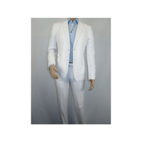 Men Premium 100% Linen Cocktail Suit by INSERCH Breathable and cool SU880 White - J.Valintin Men's Wear Legend - 100640