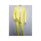 Men Premium 100% Linen Cocktail Suit by INSERCH Breathable and cool SU880 Yellow - J.Valintin Men's Wear Legend - 100654