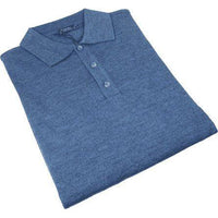 Men PRINCELY Soft Merinos Wool Sweater Knits Lightweight Polo 1011 - 40 Denim Blue - J.Valintin Men's Wear Legend - 96634