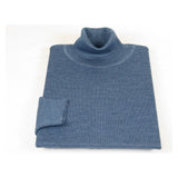 Men PRINCELY Turtle neck Sweater From Turkey Soft Merino Wool 1011 - 80 Denim Blue - J.Valintin Men's Wear Legend - 96721