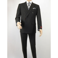 Men RENOIR Dressy Suit Separates Solid Slim Fit 201 - 1 Black Double Breasted - J.Valintin Men's Wear Legend - 201 - 1 DB - 36S