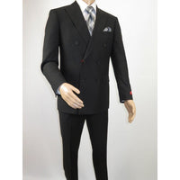 Men RENOIR Dressy Suit Separates Solid Slim Fit 201 - 1 Black Double Breasted - J.Valintin Men's Wear Legend - 201 - 1 DB - 36S