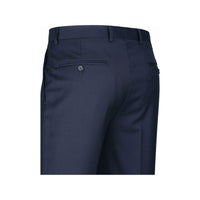 Men Renoir Flat Front Pants 100% Wool Super 140's Classic Fit 508 - 19 Navy Blue - J.Valintin Men's Wear Legend - 73911