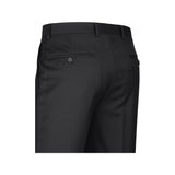 Men Renoir Flat Front Slacks 100% Soft Wool Super 140's Classic Fit 508 - 1 Black - J.Valintin Men's Wear Legend - 73898