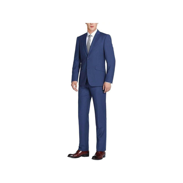 Men RENOIR suit Solid 2 Button Business Formal All Purpose Slim Fit 201 - 20 Blue - J.Valintin Men's Wear Legend - 97562