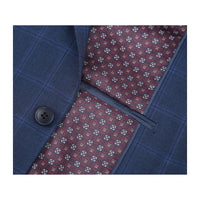 Men RENOIR suit Solid 2Button Business Formal Slim Fit 292 - 6 Window Pane Plaid - J.Valintin Men's Wear Legend - 97651