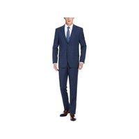 Men RENOIR suit Solid 2Button Business Formal Slim Fit 292 - 6 Window Pane Plaid - J.Valintin Men's Wear Legend - 97651