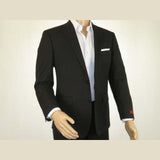 Men RENOIR Suit Solid Two Button Business Formal Classic Regular Fit 201 - 1 Black - J.Valintin Men's Wear Legend - 22369