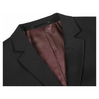 Men RENOIR suit Solid Two Button Business, Formal Slim Fit 2110 - 1 Black Stretchy - J.Valintin Men's Wear Legend - 92239