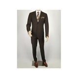 Men RENOIR suit Solid Two Button Business Formal Year Round Slim Fit 201 - 5 Brown - J.Valintin Men's Wear Legend - 92223