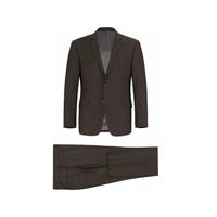 Men RENOIR suit Solid Two Button Business Formal Year Round Slim Fit 201 - 5 Brown - J.Valintin Men's Wear Legend - 92223