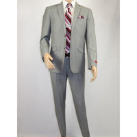 Men RENOIR suit Solid Two Button Business or Formal Slim Fit 202 - 2 Light gray - J.Valintin Men's Wear Legend - 202 - 2 - Lt Gray - 36S