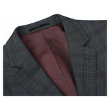 Men Renoir Suit Super 140 Wool Side Vent Classic Fit English Plaid 559 - 2 Gray - J.Valintin Men's Wear Legend - 19036