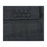 Men Renoir Suit Super 140 Wool Side Vent Classic Fit English Plaid 559 - 2 Gray - J.Valintin Men's Wear Legend - 19036