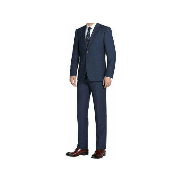 Men Renoir Suit Super 140s Soft Wool 2Button Side Vent Classic Fit 508 - 19 Navy - J.Valintin Men's Wear Legend - 73399