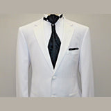 Men Renoir Tuxedo Two Button Notch Formal with Satin Lapel trims 201 - 6 White - J.Valintin Men's Wear Legend - 21682