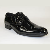 Men Santino Luciano Formal Dress Shoes Patent Leather Shiny Lace up F414 Black - J.Valintin Men's Wear Legend - 99038