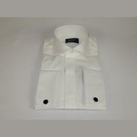 Men Sateen Cotton Blend Shirt Manschett Quesste Turkey Slim Fit 4130 - 02 Ivory - J.Valintin Men's Wear Legend - 96945