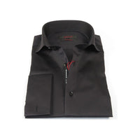 Men Shirt AXXESS Turkey Egyptian Cotton High Collar French Cuffs 224 - 05 Black - J.Valintin Men's Wear Legend - 99293