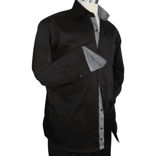 Men Shirt J.Valintin Turkey Usa Egyptian Cotton Axxess Style 6001 black - J.Valintin Men's Wear Legend - 4952