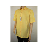 Men Short Sleeve Sport Shirt BASSIRI Light Weight Soft Microfiber 48201 Yellow - J.Valintin Men's Wear Legend - 99221