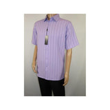 Men Short Sleeve Sport Shirt by BASSIRI Light Weight Soft Microfiber 48271 Lilac - J.Valintin Men's Wear Legend - 99167