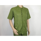 Men Silversilk 2pc walking leisure Matching Suit Italian woven knits 51016 Green - J.Valintin Men's Wear Legend - 100105