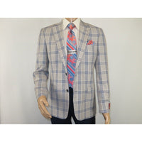 Men Sport Coat by Berlusconi Turkey Italian Wool Super 180's #671 - 13 Gray Blue - J.Valintin Men's Wear Legend - 98945