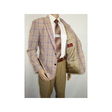 Men Sport Coat by Berlusconi Turkey Italian Wool Super 180's #671 - 15 Tan Burg - J.Valintin Men's Wear Legend - 98952