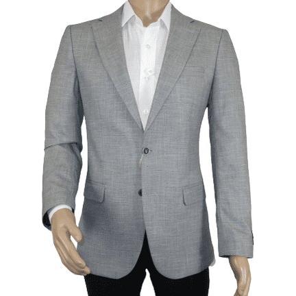 Men Sport Coat by Berlusconi Turkey Soft European Plaid #AT77 02 Gray Linen - J.Valintin Men's Wear Legend - 98939