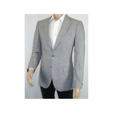 Men Sport Coat by Berlusconi Turkey Soft European Plaid #AT77 02 Gray Linen - J.Valintin Men's Wear Legend - 98939