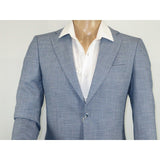 Men Sport Coat by Berlusconi Turkey Soft European Plaid #AT77 03 Blue Linen - J.Valintin Men's Wear Legend - 98933