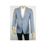 Men Sport Coat by Berlusconi Turkey Soft European Plaid #AT77 03 Blue Linen - J.Valintin Men's Wear Legend - 98933